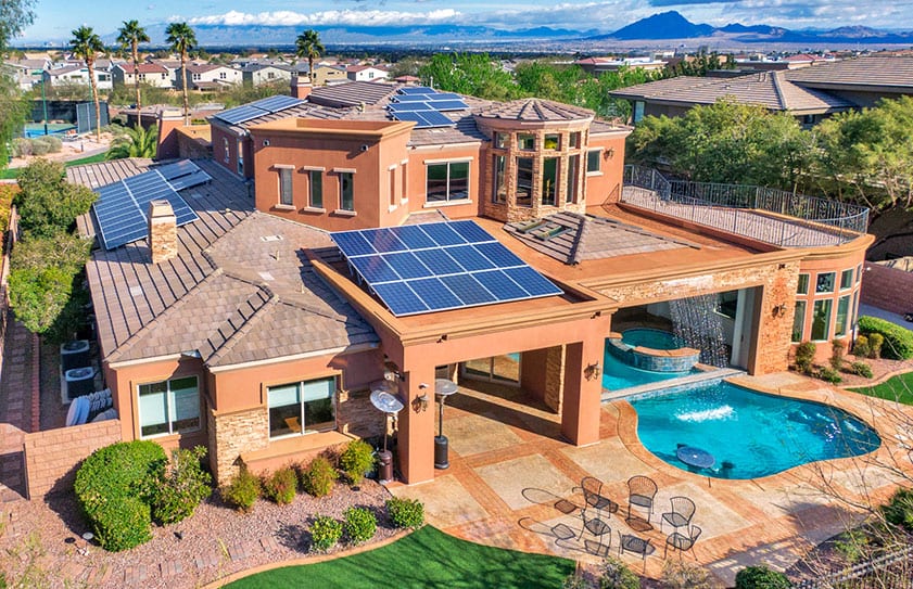 1505-Foothills-Village-Dr-las-vegas Large Las Vegas home with beautiful landscaping captured with drone photography