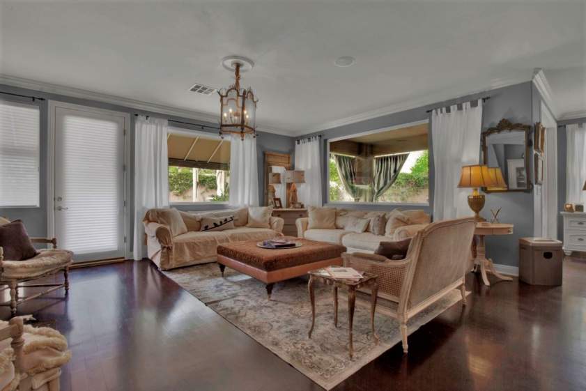 Luxurious living room Staged living room with staged seating and table